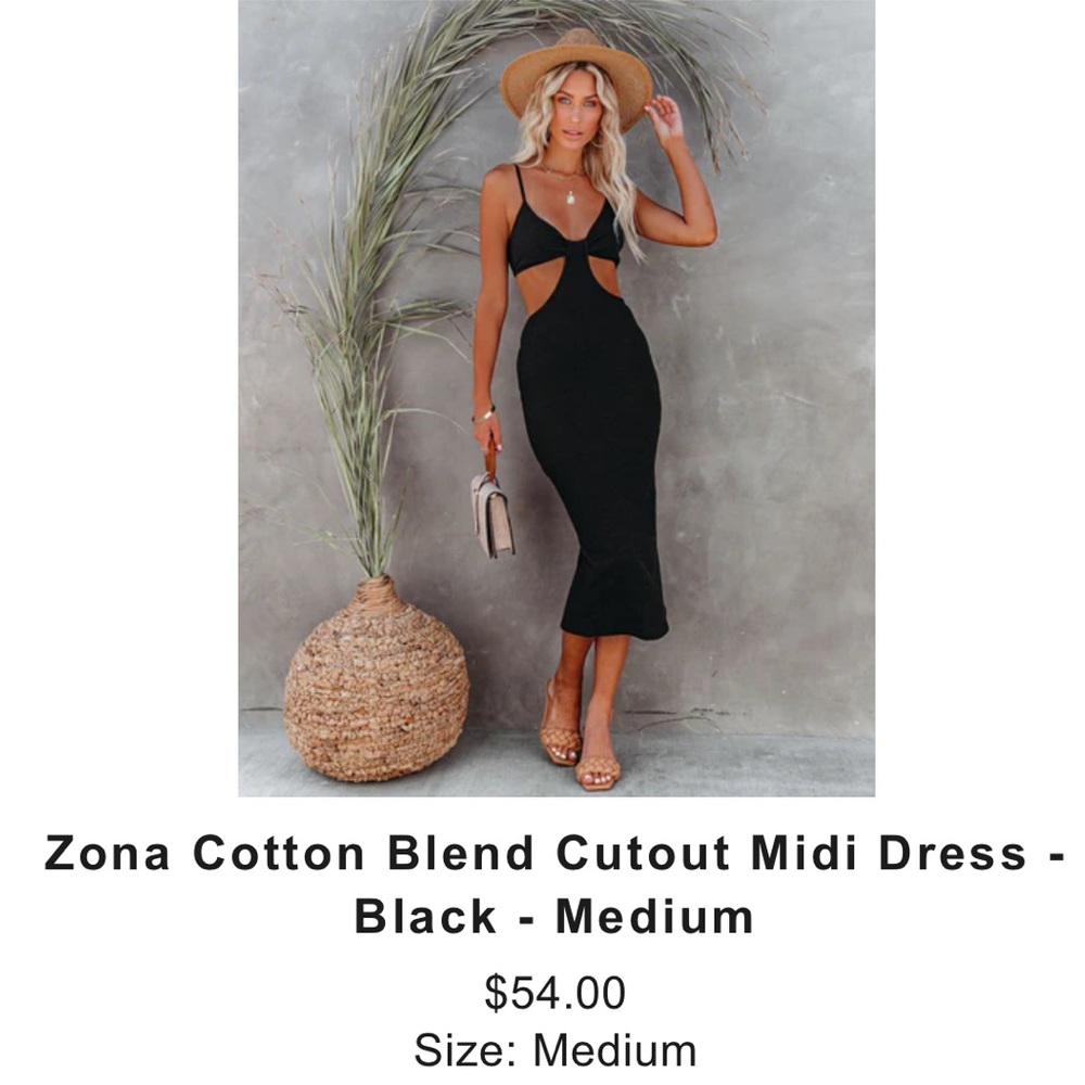 VICI Zona cotton blend cut out midi dress